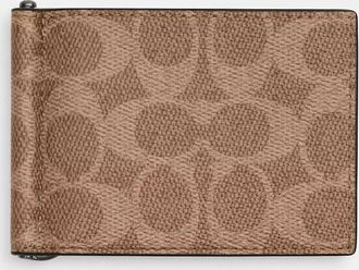Coach Slim Money Clip Billfold Wallet In Signature Canvas