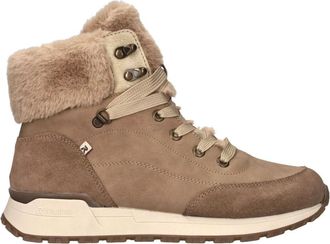 Rieker Warm Gevoerde Leren Veterschoenen - Dames - Winterlaarzen - Beige - 40 EU - Leer - Schoenen