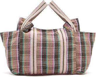 Free People Oksana Print Tote Handbags Cream Mix, Cotton