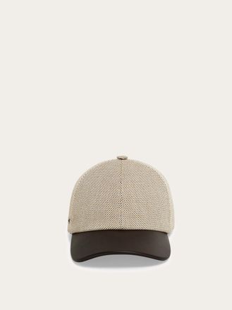 Ferragamo Men Baseball cap with leather peak Beige