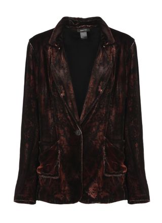 Avant Toi Burgundy Melange Velvet Blazer