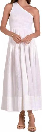 Elan Womens Portofino One Shoulder Dress In White