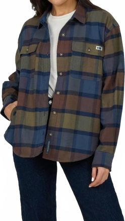Salty Crew Fathom Flannel Shirt In Espresso