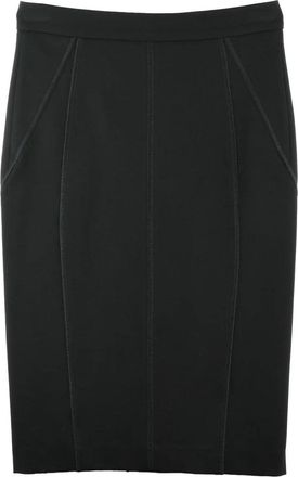 Mauro Grifoni Black Viscose Polyamide Elastane Pencil Skirt