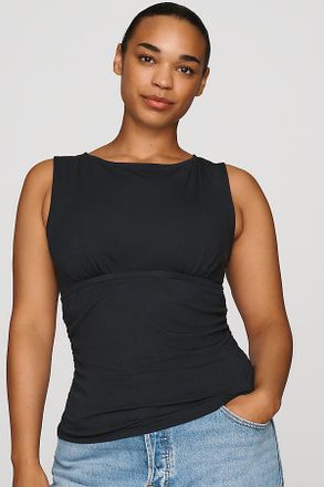 Maeve Ruched Boat-Neck Tank Top