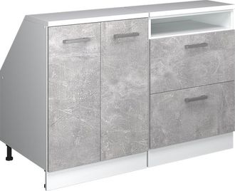 Vicco Conjunto De Armarios Para Techo Inclinado Rion, Hormig&oacute;n, 120 Cm Lote De 2 Carcasas De Armario 60 Cm De Profundidad, Vicco