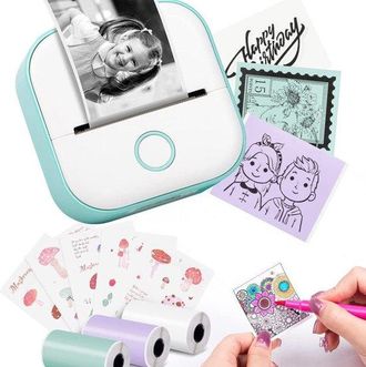 OEM Impresora De Pegatinas, T02 Print Pods Mini Impresora T&eacute;rmica Port&aacute;til Sin Tinta Para Pegatinas, Etiquetadora Bluetooth, Diagramas Anat&oacute;micos