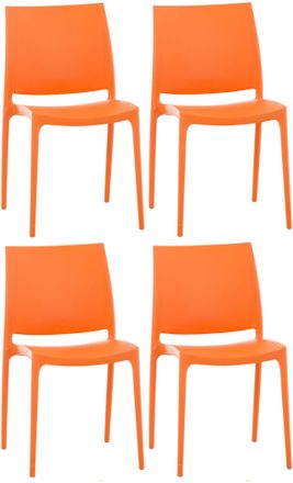 Clp Clp - Set De 4 Sillas Apilables Maya Naranja