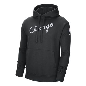 Nike Mens Nike NBA Solid Color Alphabet Fleece Pullover Chicago Bulls Black DB2309-010