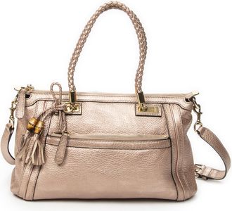 Gucci Pre-owned Womens Bella Bamboo Tote Shoulder Bag - Pink - One Size