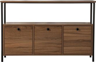 Calicosy Aparador 3 puertas L120 cm - Efecto Nogal y negro