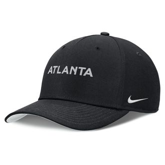 Nike Atlanta Braves Rise Nike Mens Dri-FIT MLB Adjustable Hat in Black | NB460G9HAW-Z8T