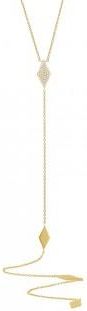 Allurez 0.14ct 14k Yellow Gold Diamond Pave Lariat Necklace