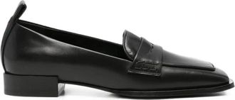 Aeyde Julie 25mm Square-Toe Loafers - Dames - Loafers - Zwart - 40 EU - Leer - Schoenen