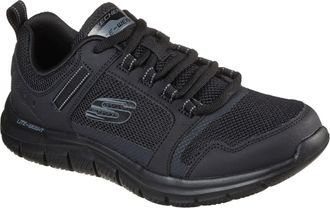 Skechers Track Knockhill Leather Mens Black Trainers - Size UK 12