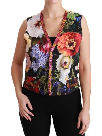Dolce & Gabbana Multicolor Bloemen Mouwloze Vest Top