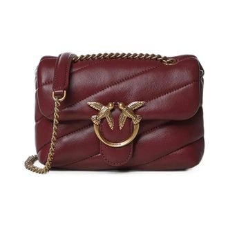 Pinko Love Puff Baby CL Sheep Nappa - Dames - Schoudertassen - Rood - ONE Size - Leer - Tassen