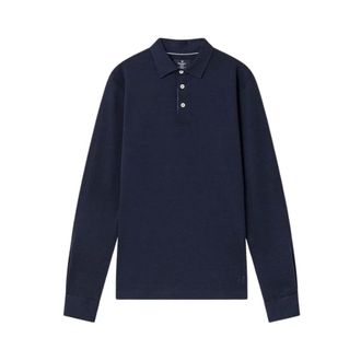 Hackett Katoen-linnen poloshirt - Heren - Tops - Blauw - Maat: XL Katoen