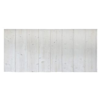 NATYAL Cabecero de cama de madera maciza en tono blanco envejecido 160x75cm