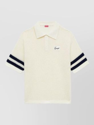 Kenzo polo shirt in cotton mesh stripes