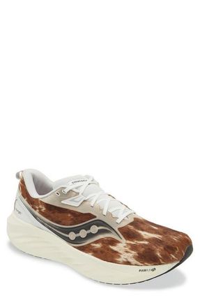 Saucony x Nordstrom Triumph 22 Brindle Sneaker in Chocolate/white at Nordstrom, Size 13