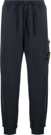 Stone Island Compass-badge cotton track pants - men - Cotton - M - Blue
