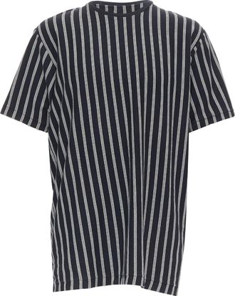 Yohji Yamamoto black white vertical stripe asymmetric print tshirt M