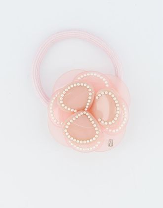 Alexandre de Paris Camelia Acetate Hair Tie in Pink at Nordstrom