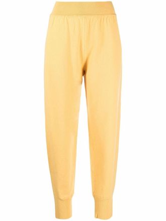 Alberta Ferretti ribbed-detailing knitted joggers - women - Cashmere/Virgin Wool - 44 - Yellow