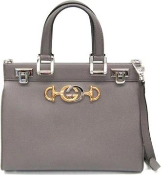 Gucci Pre-owned Zumi 569712 Handbag - unisex - Vintage Handtas - Grijs - ONE Size - Leer - Vintage