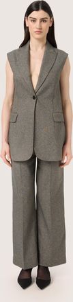 Soaked In Luxury Vest Slim fit Grey Melange Suiting grey