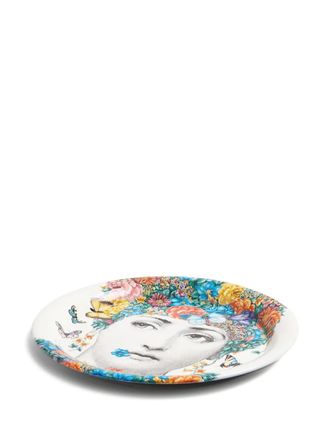 Fornasetti Fior Di Lina tray - unisex - Iron - One Size - White