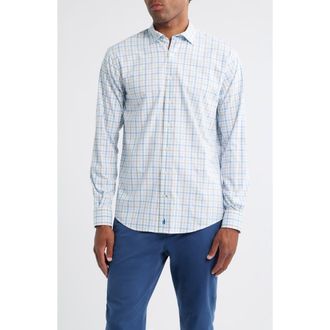 Johnnie-O Maarten Plaid Performance Button-Up Shirt in Navy at Nordstrom Rack, Size Xx-Large