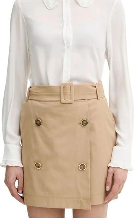 Pinko Sybil Rok - Dames - Korte rokken - Beige - L - Katoen - Rokken