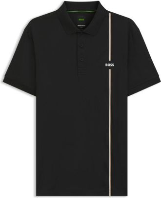 BOSS Active quick-dry polo shirt with signature stripe