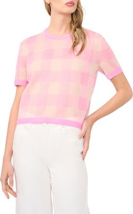 Ted Baker Eunice Plaid Sweater in Full Blooming Pink at Nordstrom, Size X-Large