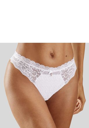 Nuance String NUANCE, Damen, Gr. 48/50, weiss (wei&szlig;), Spitze, Obermaterial: 75% Polyamid, 15% Elasthan, 10% Polyester, k&ouml;rpernah, Unterhosen String, mit leic