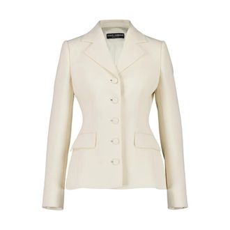 Dolce & Gabbana Double Cr&ecirc;pe Jacket - female - Dolce & Gabbana - Blazers - White - L - Jackets