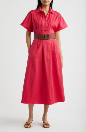 Anne Klein Pleated Shirtdress in Grenadine at Nordstrom, Size 16