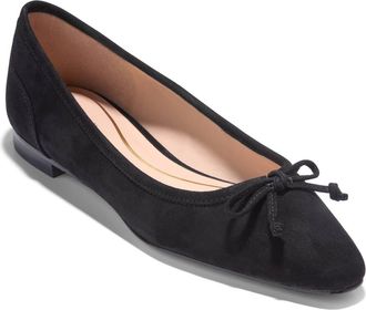 Cole Haan Paget Leather Ballet Flat in Black Suede at Nordstrom, Size 10.5