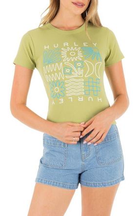 Hurley Array Cotton Graphic Baby Tee in Fern at Nordstrom, Size X-Large
