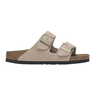 Birkenstock Sliders, female, Beige, Size: 10 US Arizona Narrow Fit