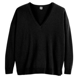 La Redoute Collections Trui in kasjmier, V-hals, los volume