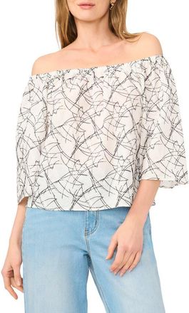 1.State Off the Shoulder Top in Ultra White at Nordstrom Rack, Size X-Small