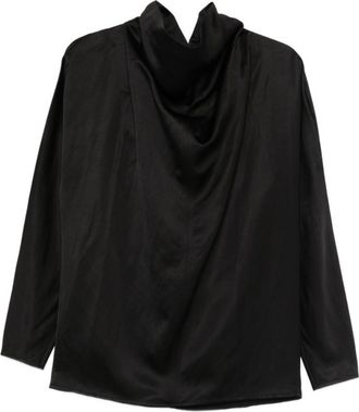 Toteme Black Solid Cowl Neck Top