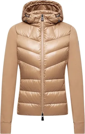 Moncler Padded Zip-up Hoodie Beige Size M