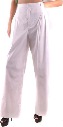 Givenchy Verfijnde Lavendel High-Waisted Broek - Dames - Wijde Broeken - Wit - XS - Broeken