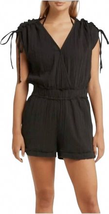 Elan Sleeveless V Neck Romper In Black