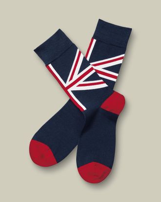 CHARLES TYRWHITT Union Jack Socks - Navy Size 10.5-13 by Charles Tyrwhitt