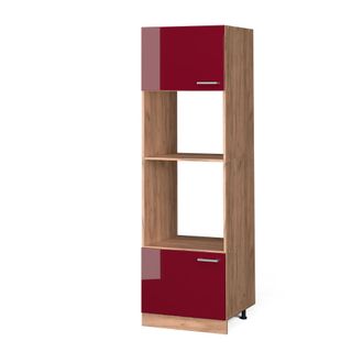 Vicco Armario Para Microondas R-line, Rojo Burdeos Alto Brillo, 60 Cm, Vicco